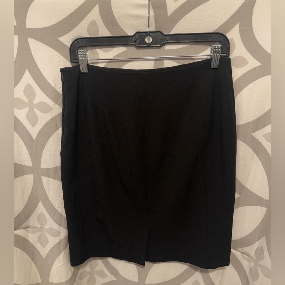 MM Lafleur Skirt Size 4 / 30 Waist Black Pencil Plain Side Zip Office Work Mini - Picture 4 of 10